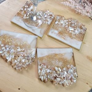 Resin Coaster Set, Handmade